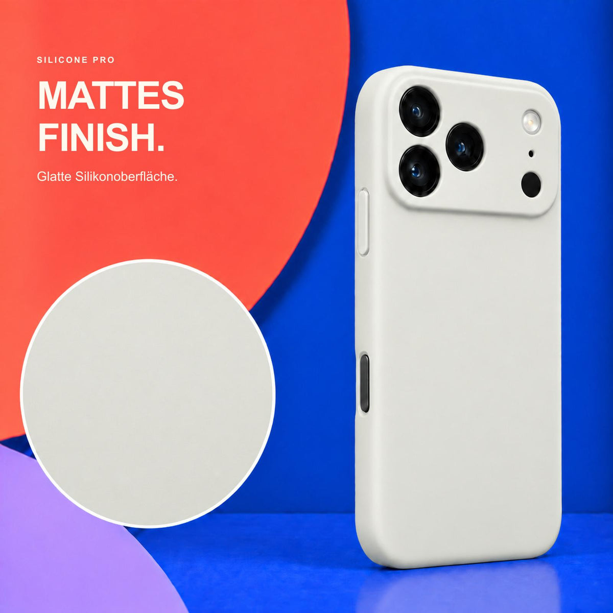 iPhone 17 Pro - Silikon Hülle Soft-Touch Antikweiß