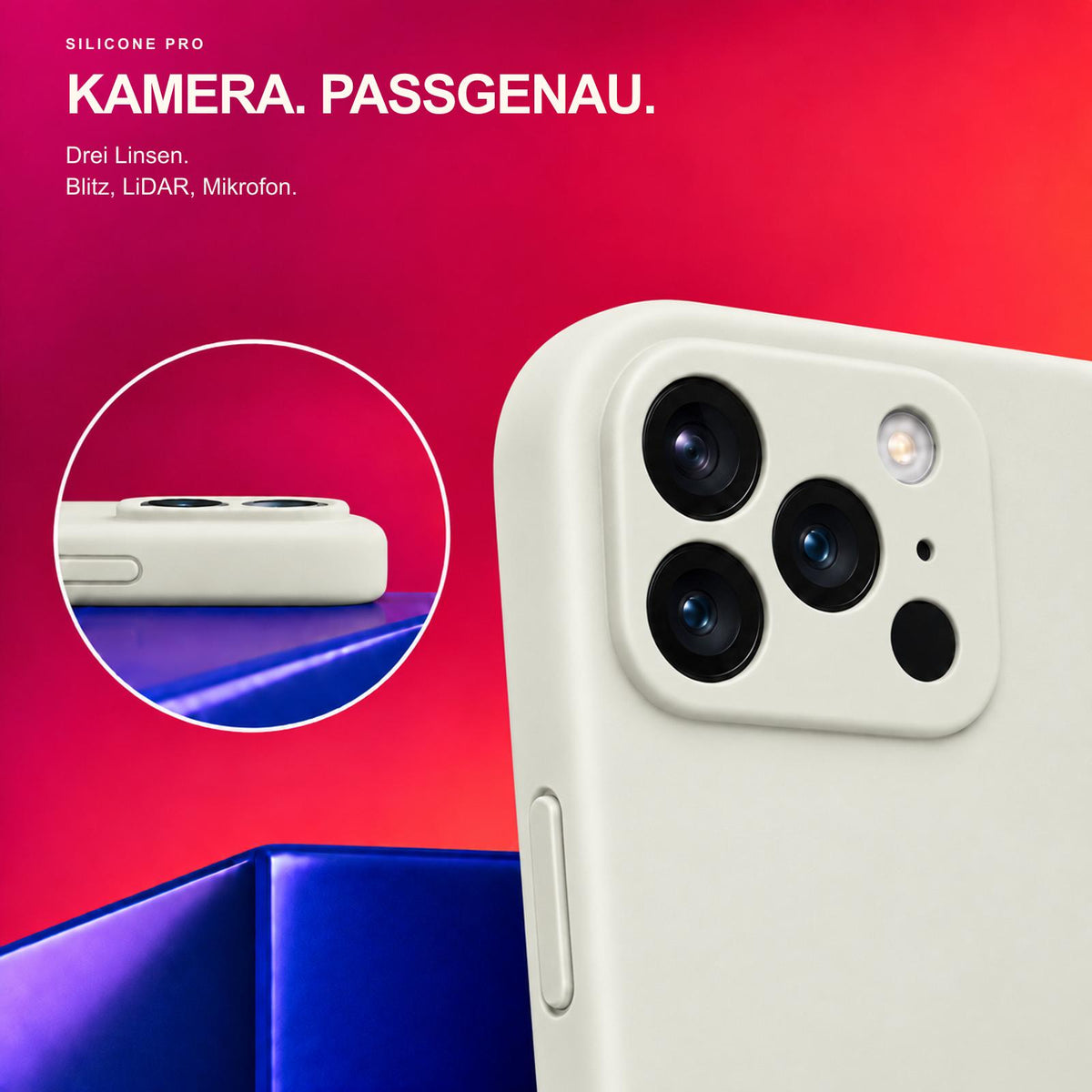 iPhone 17 Pro - Silikon Hülle Soft-Touch Antikweiß