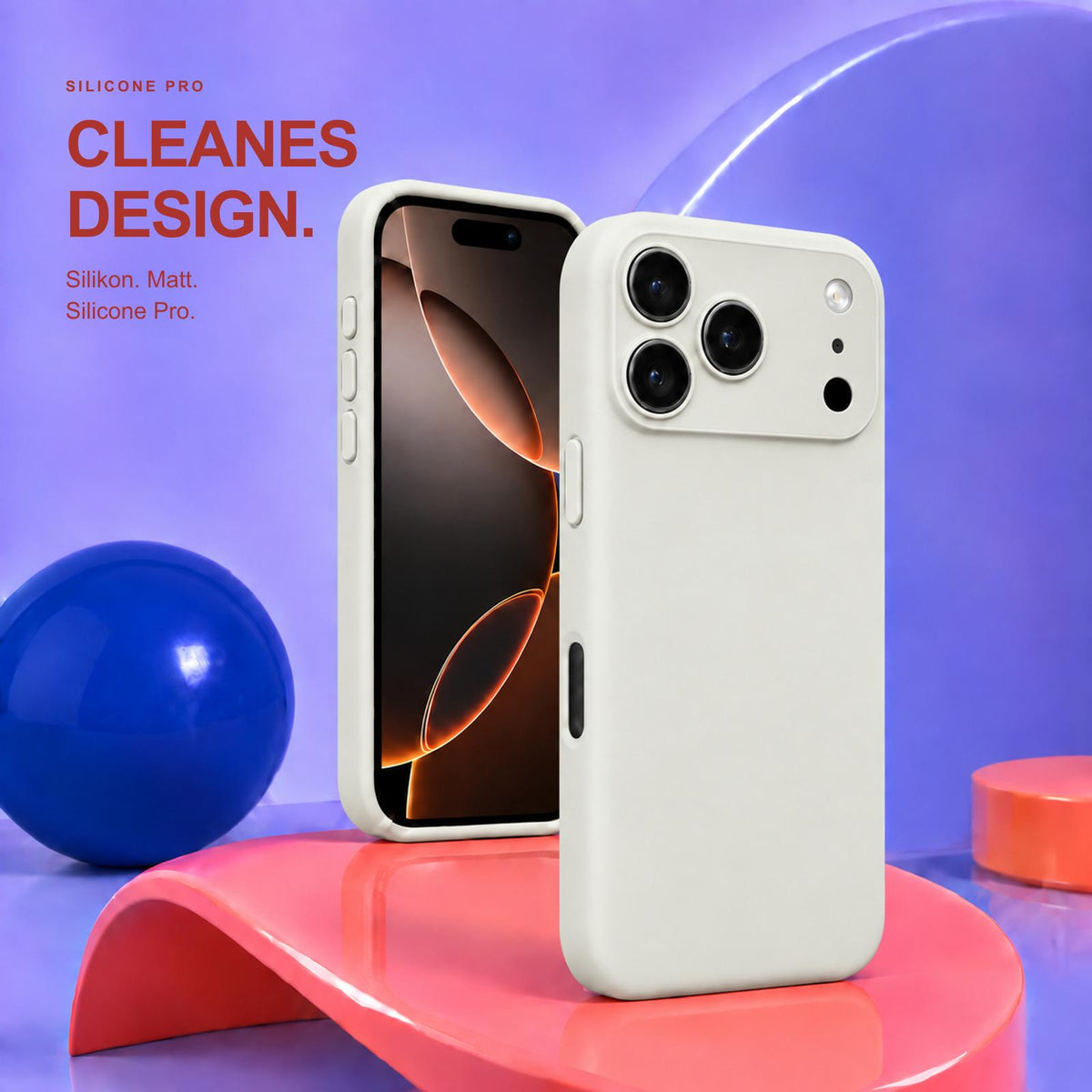iPhone 17 Pro - Silikon Hülle Soft-Touch Antikweiß