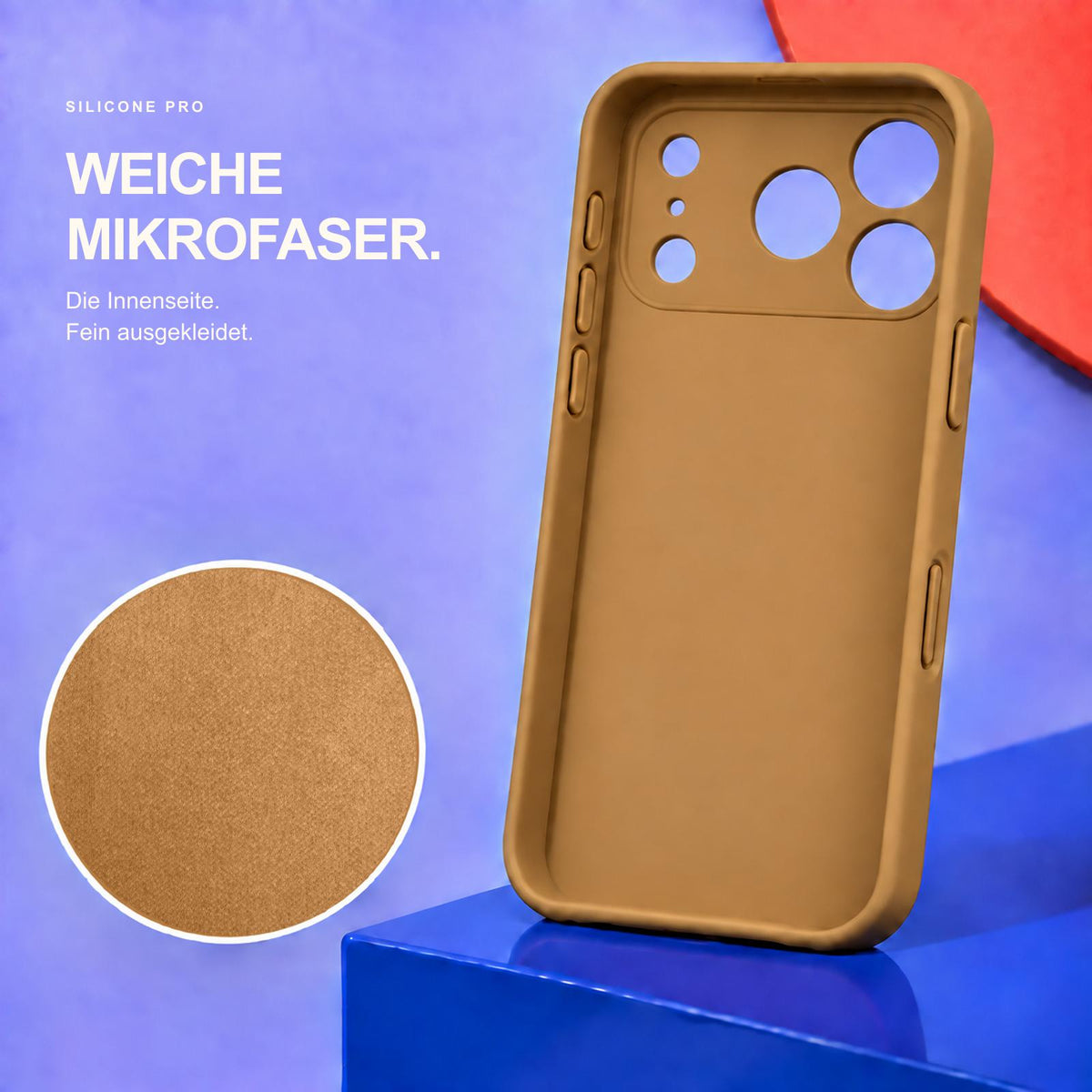 iPhone 18 Pro - Silikon Hülle Soft-Touch Khaki / Sand