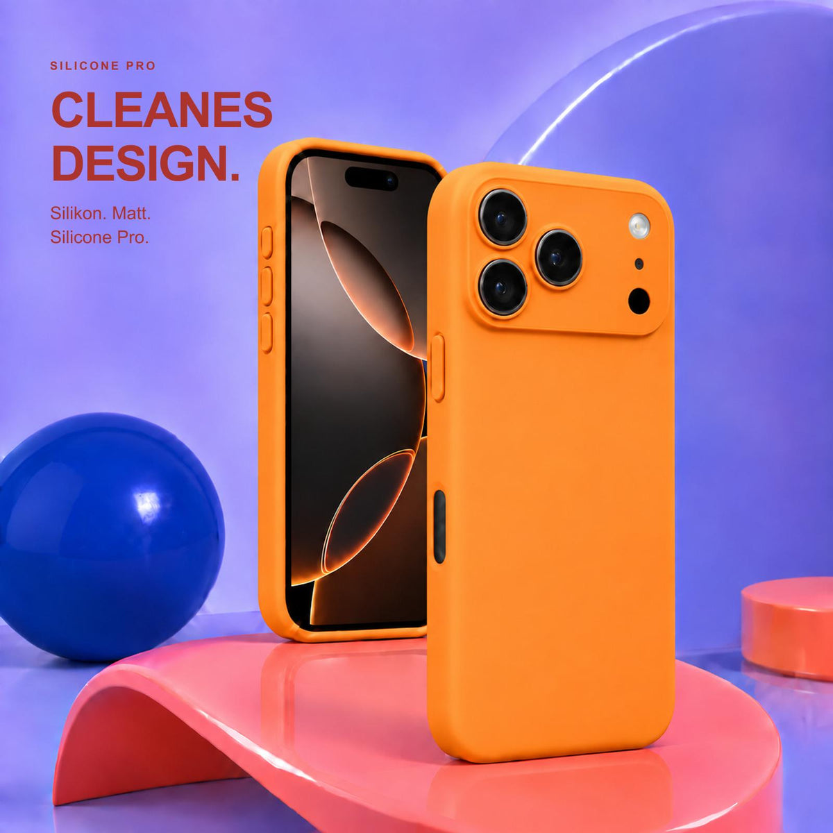 iPhone 17 Pro - Silikon Hülle Soft-Touch Mandarine