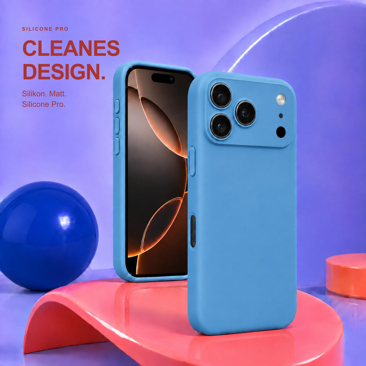 iPhone 17 Pro - Silikon Hülle Soft-Touch Marineblau