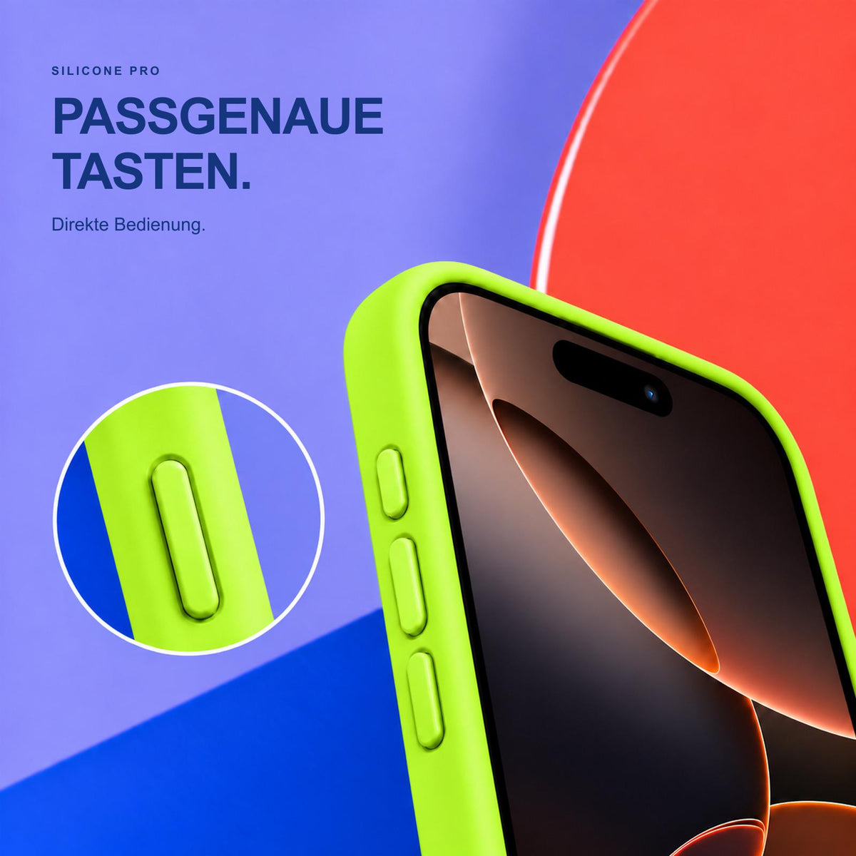 iPhone 17 Pro - Silikon Hülle Soft-Touch Neon-Grün