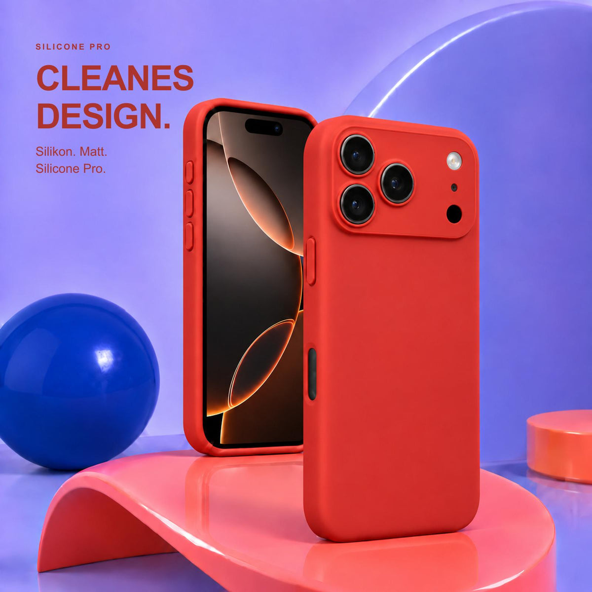 iPhone 17 Pro - Silikon Hülle Soft-Touch Rot