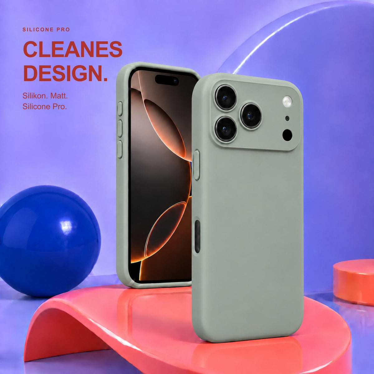iPhone 17 Pro - Silikon Hülle Soft-Touch Salbei