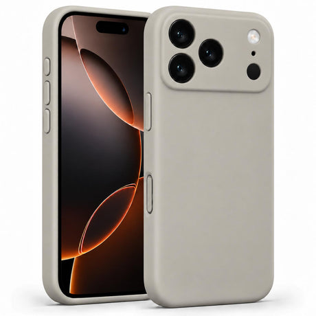 iPhone 17 Pro - Silikon Hülle Soft-Touch Steingrau