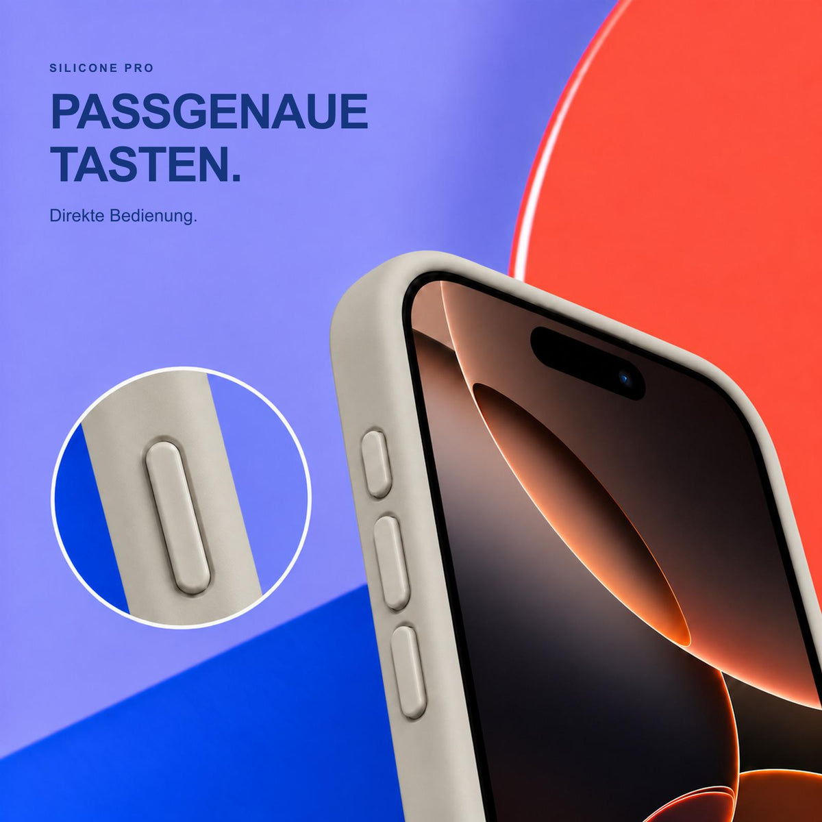 iPhone 17 Pro - Silikon Hülle Soft-Touch Steingrau