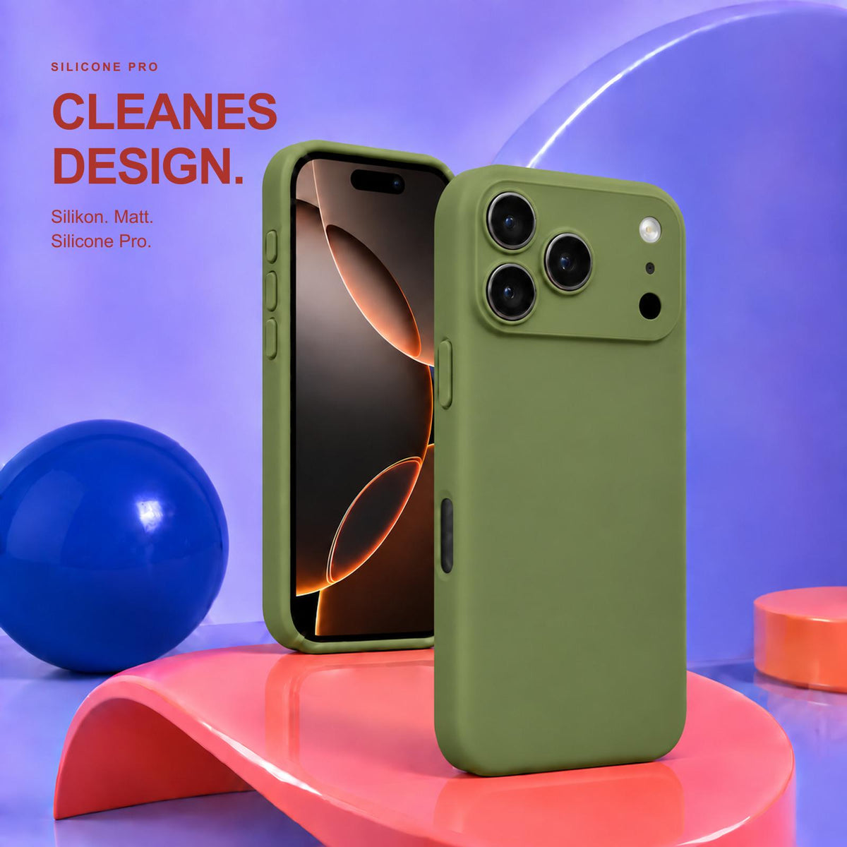 iPhone 17 Pro - Silikon Hülle Soft-Touch Tannengrün