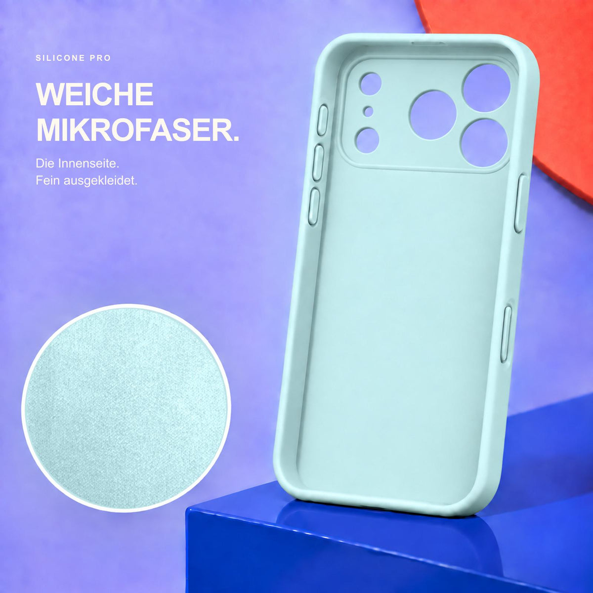 iPhone 17 Pro - Silikon Hülle Soft-Touch Wolkenblau