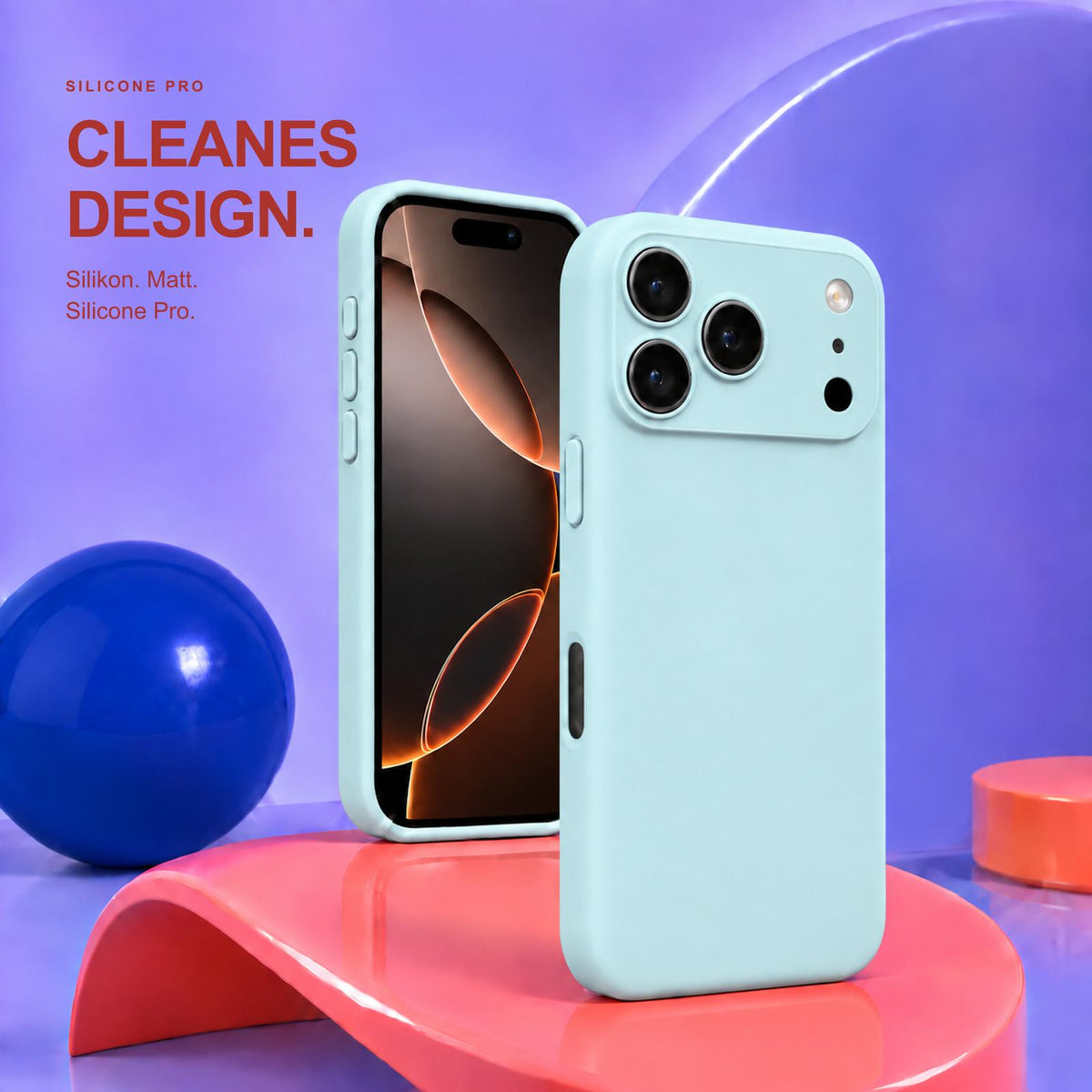 iPhone 17 Pro - Silikon Hülle Soft-Touch Wolkenblau