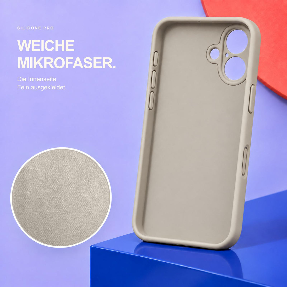 iPhone 17 - Silikon Hülle Soft-Touch Steingrau