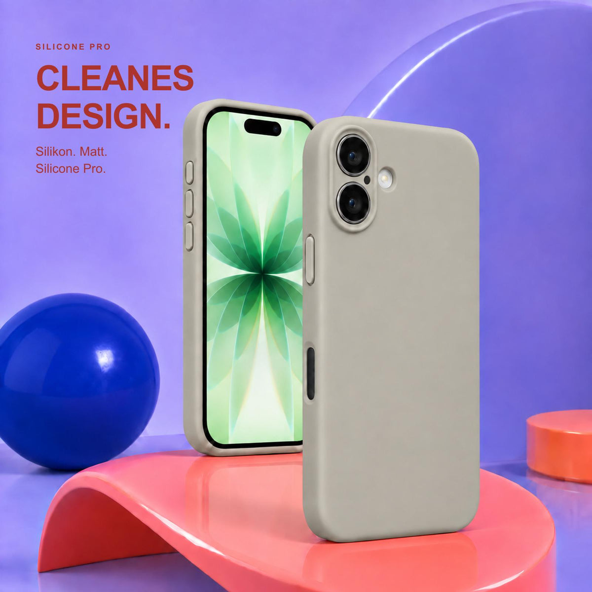 iPhone 17 - Silikon Hülle Soft-Touch Steingrau