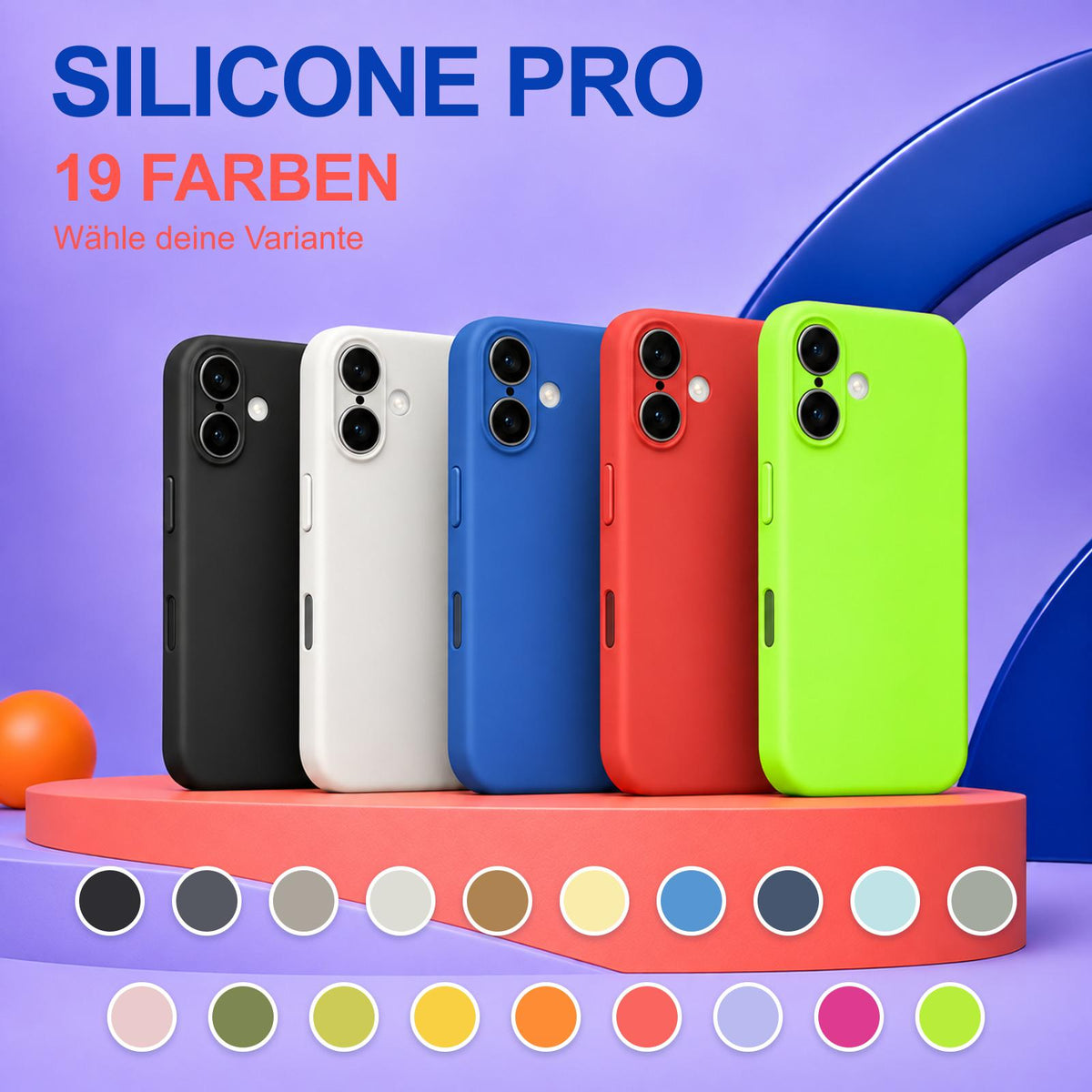 iPhone 17 - Silikon Hülle Soft-Touch Steingrau