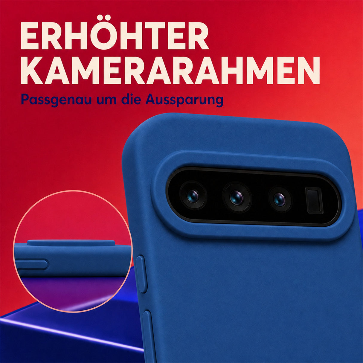 Google Pixel 10 / 10 Pro Silicone Pro Silikon Hülle Marineblau – Detailansicht 2