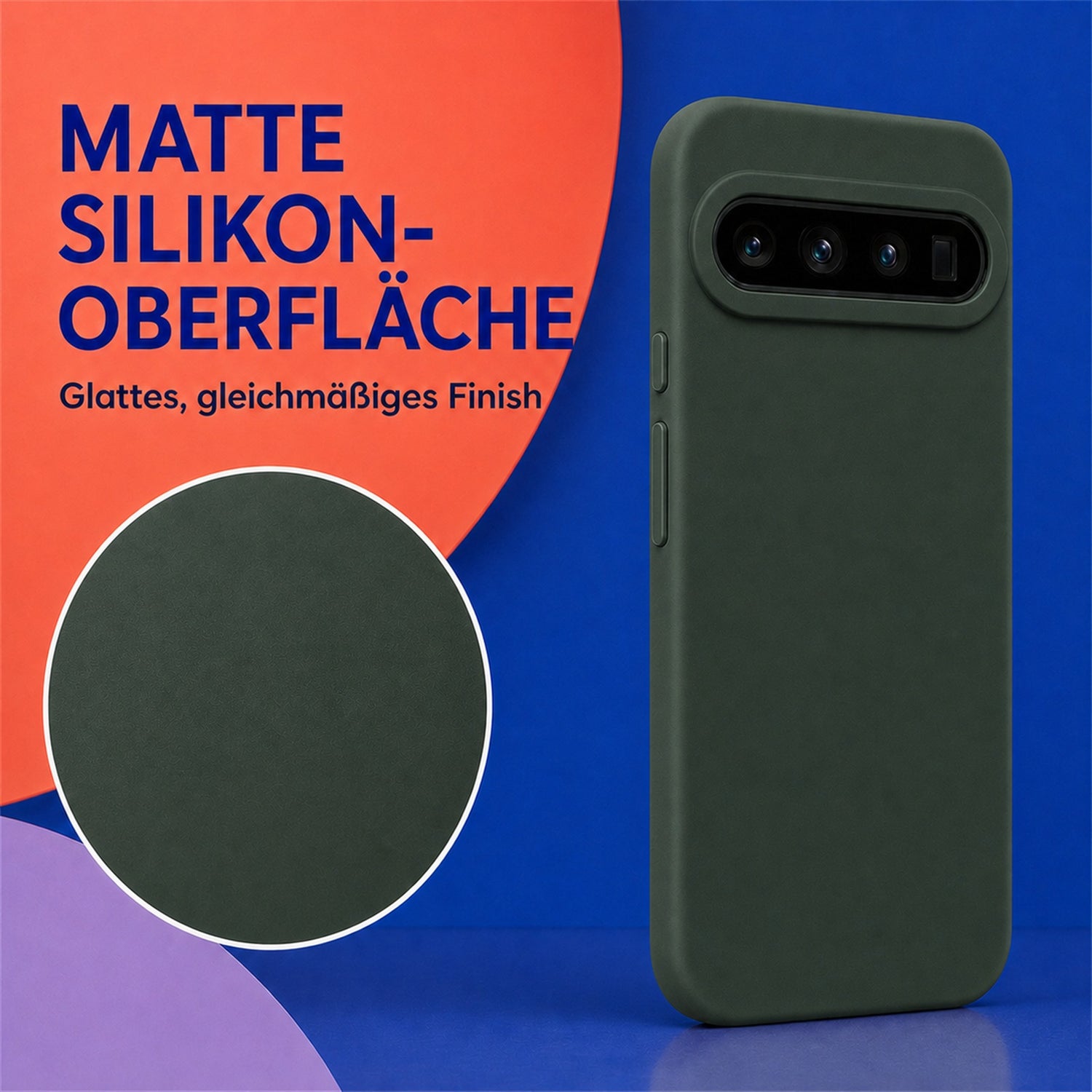 Google Pixel 10 / 10 Pro Silicone Pro Silikon Hülle Tannengrün – Detailansicht 1