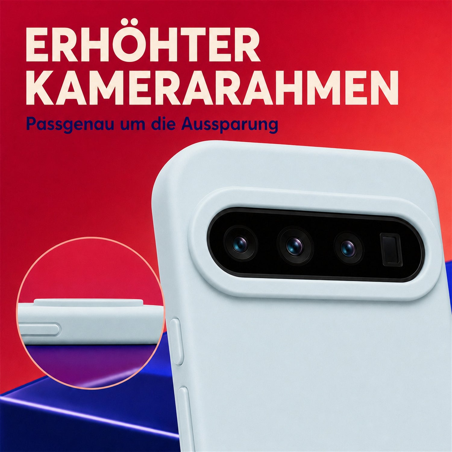Google Pixel 10 / 10 Pro Silicone Pro Silikon Hülle Wolkenblau – Detailansicht 2