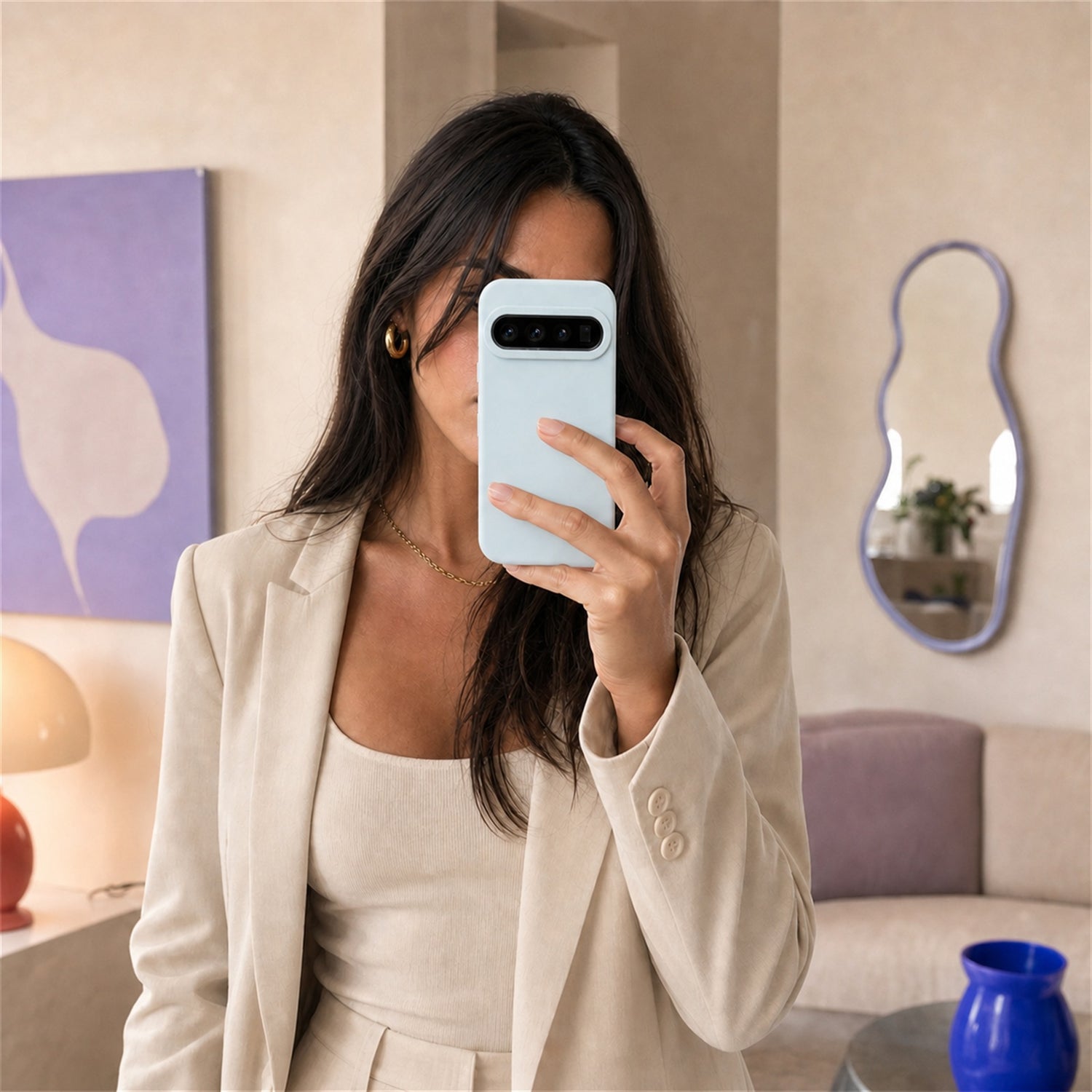 Google Pixel 10 / 10 Pro Silicone Pro Silikon Hülle Wolkenblau – Detailansicht 6