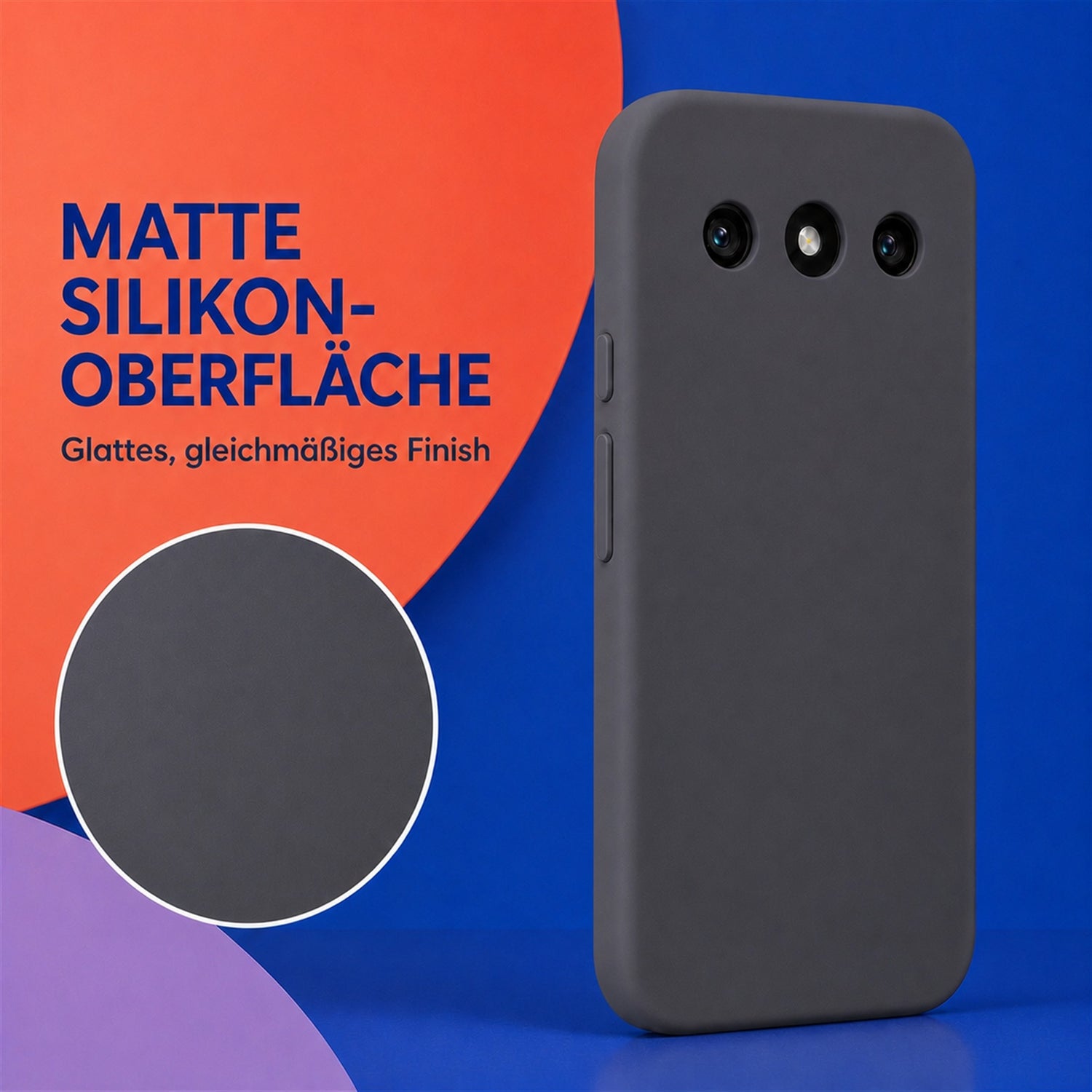 Google Pixel 10a Silicone Pro Silikon Hülle Anthrazit – Detailansicht 1