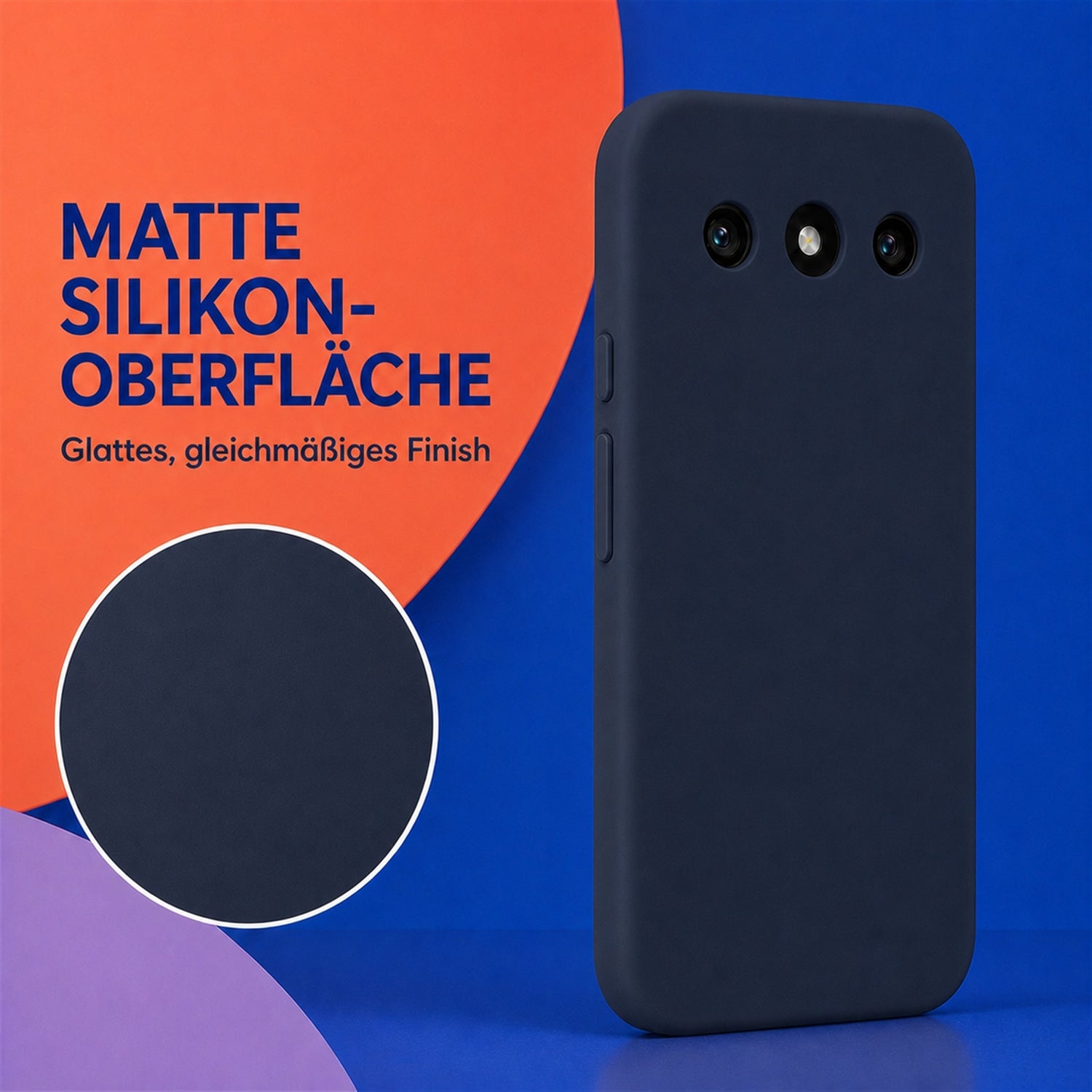 Google Pixel 10a Silicone Pro Silikon Hülle Mitternachtsblau – Detailansicht 1