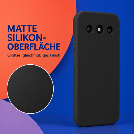 Google Pixel 10a Silicone Pro Silikon Hülle Schwarz – Detailansicht 1