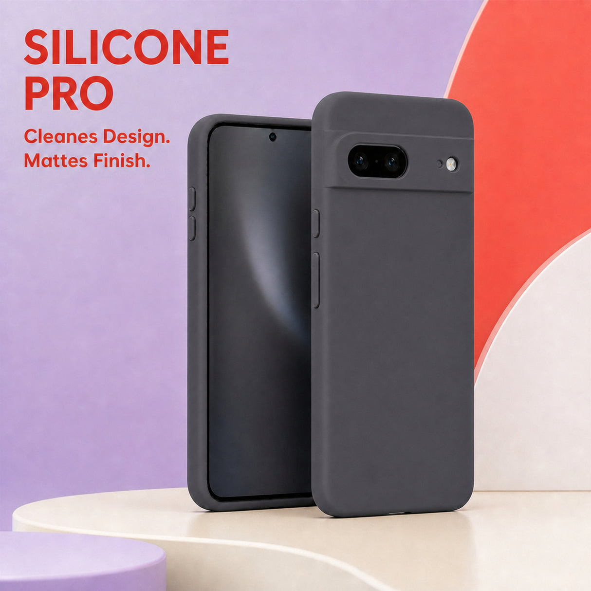 Google Pixel 7 Silicone Pro Silikon Hülle Anthrazit – Detailansicht 5