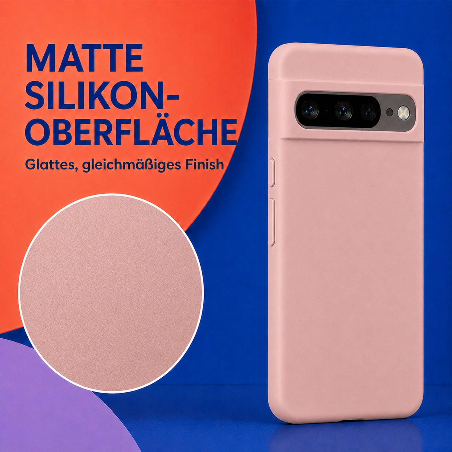 Google Pixel 7 Pro Silicone Pro Silikon Hülle Altrosa – Detailansicht 1