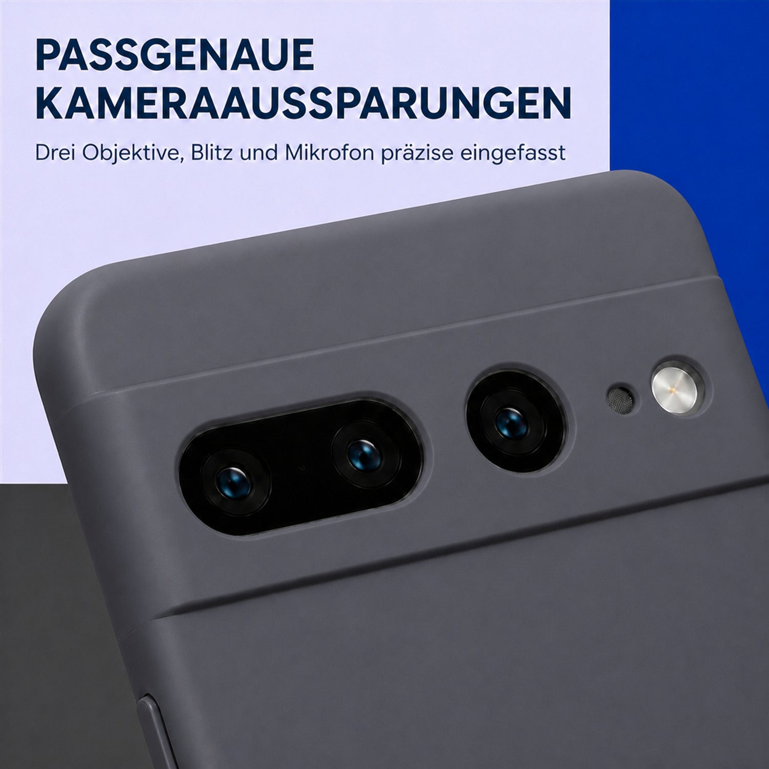 Google Pixel 7 Pro Silicone Pro Silikon Hülle Anthrazit – Detailansicht 2