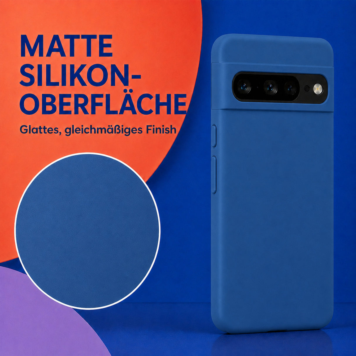 Google Pixel 7 Pro Silicone Pro Silikon Hülle Marineblau – Detailansicht 1