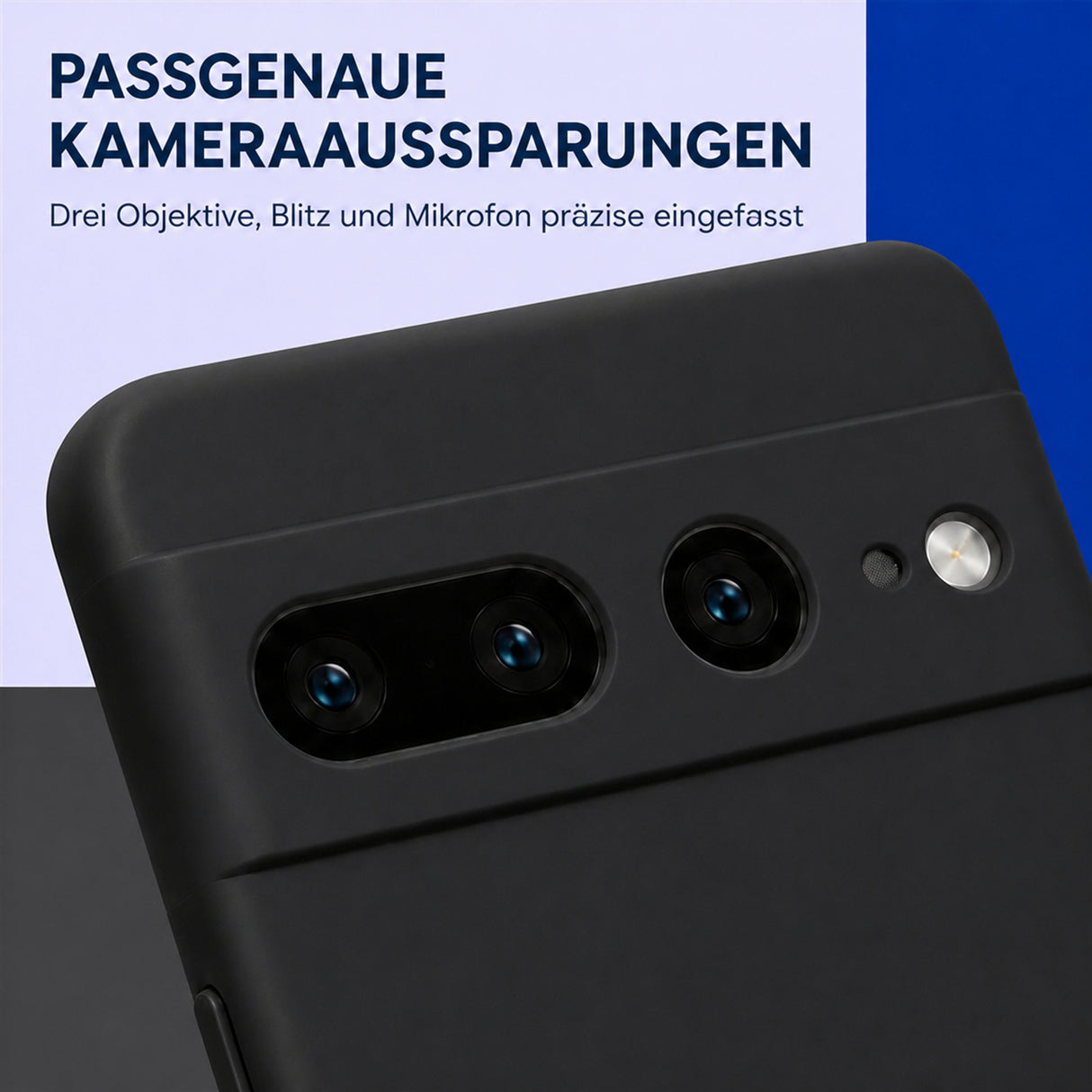 Google Pixel 7 Pro Silicone Pro Silikon Hülle Schwarz – Detailansicht 2