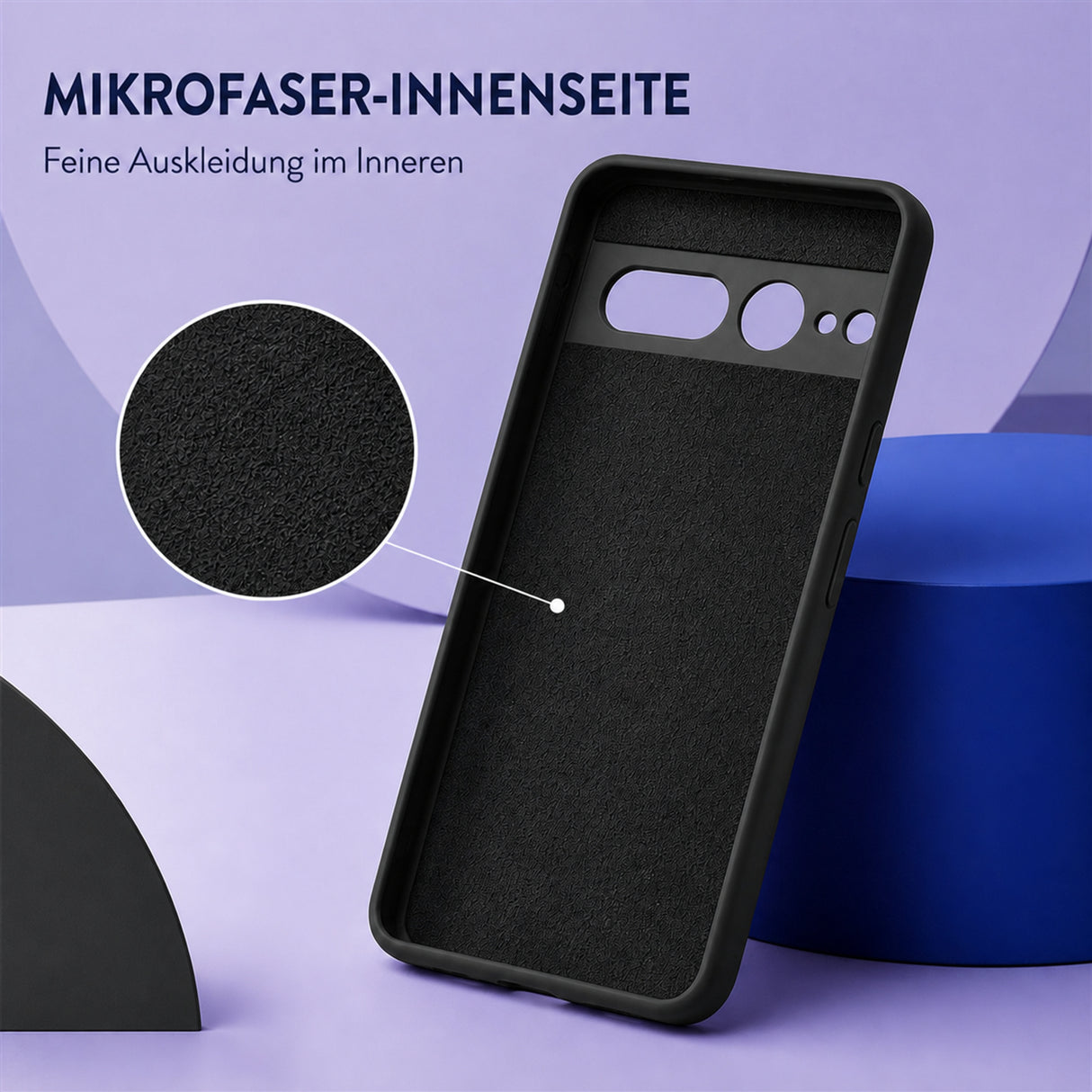 Google Pixel 7 Pro Silicone Pro Silikon Hülle Schwarz – Detailansicht 4