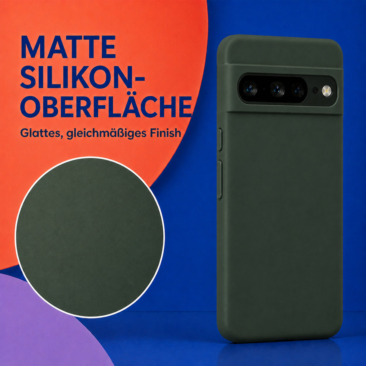 Google Pixel 7 Pro Silicone Pro Silikon Hülle Tannengrün – Detailansicht 1