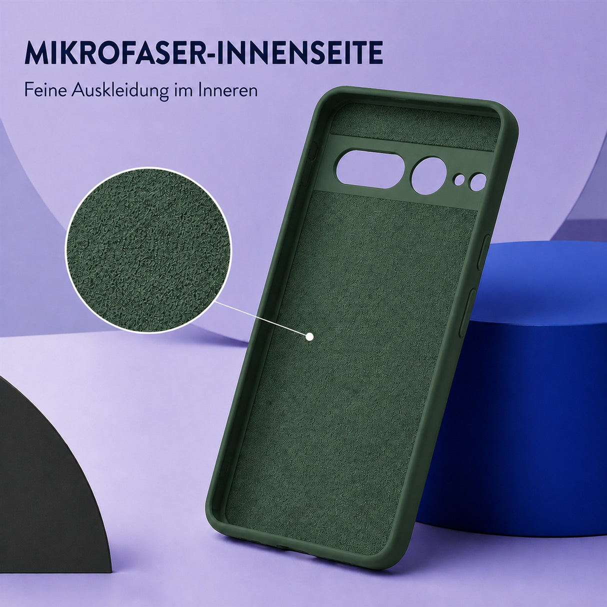 Google Pixel 7 Pro Silicone Pro Silikon Hülle Tannengrün – Detailansicht 4