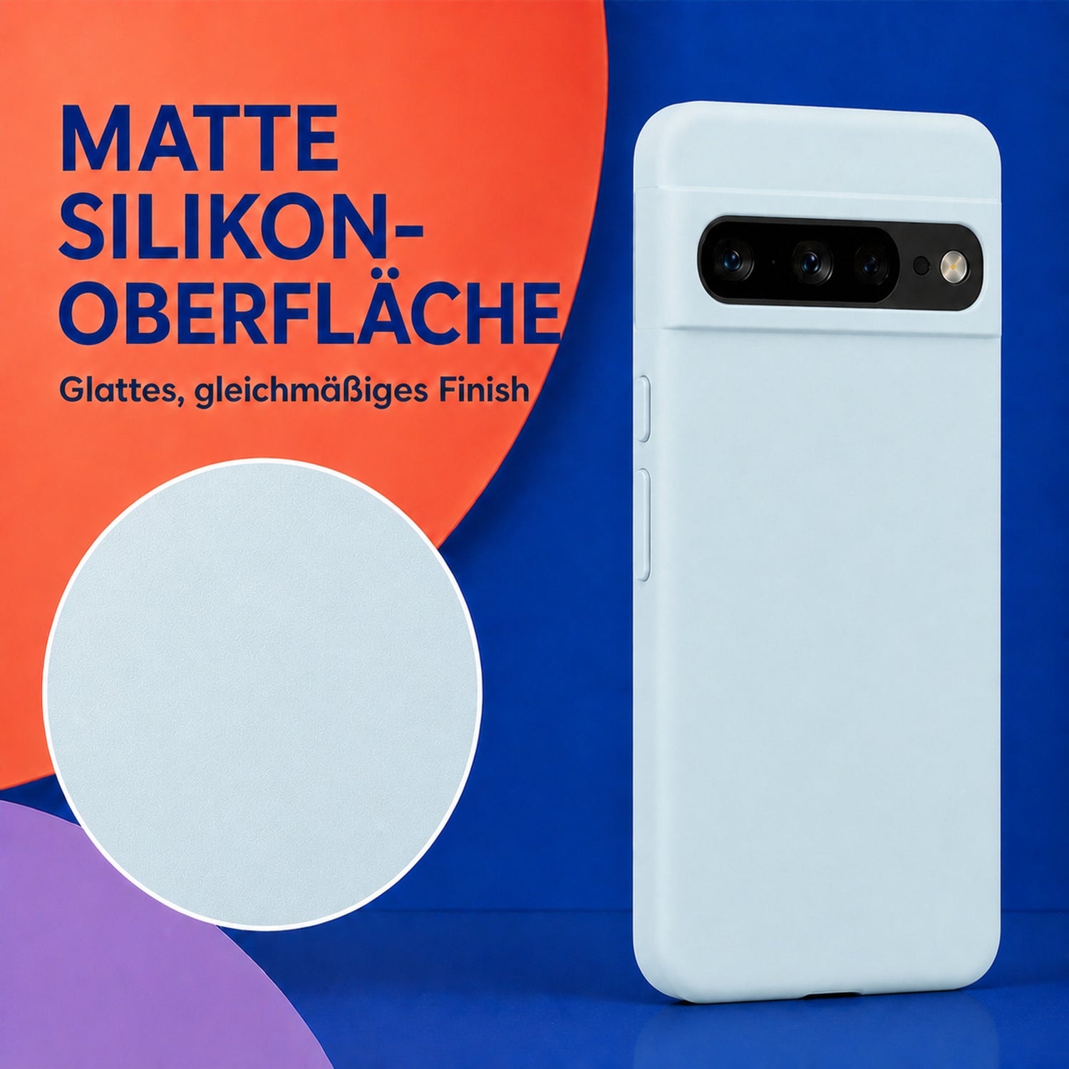 Google Pixel 7 Pro Silicone Pro Silikon Hülle Wolkenblau – Detailansicht 1