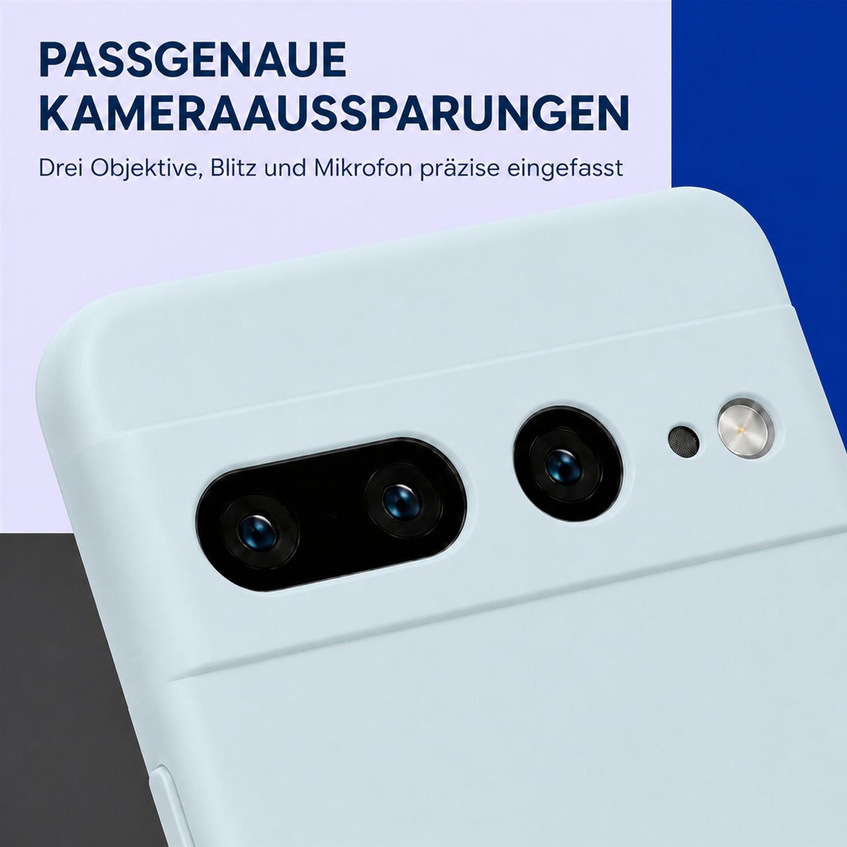 Google Pixel 7 Pro Silicone Pro Silikon Hülle Wolkenblau – Detailansicht 2