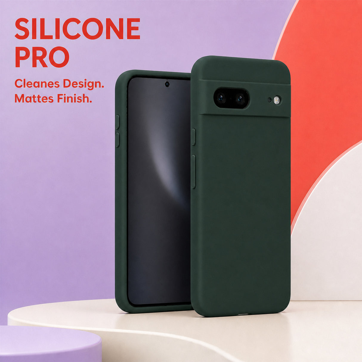 Google Pixel 7 Silicone Pro Silikon Hülle Tannengrün – Detailansicht 5