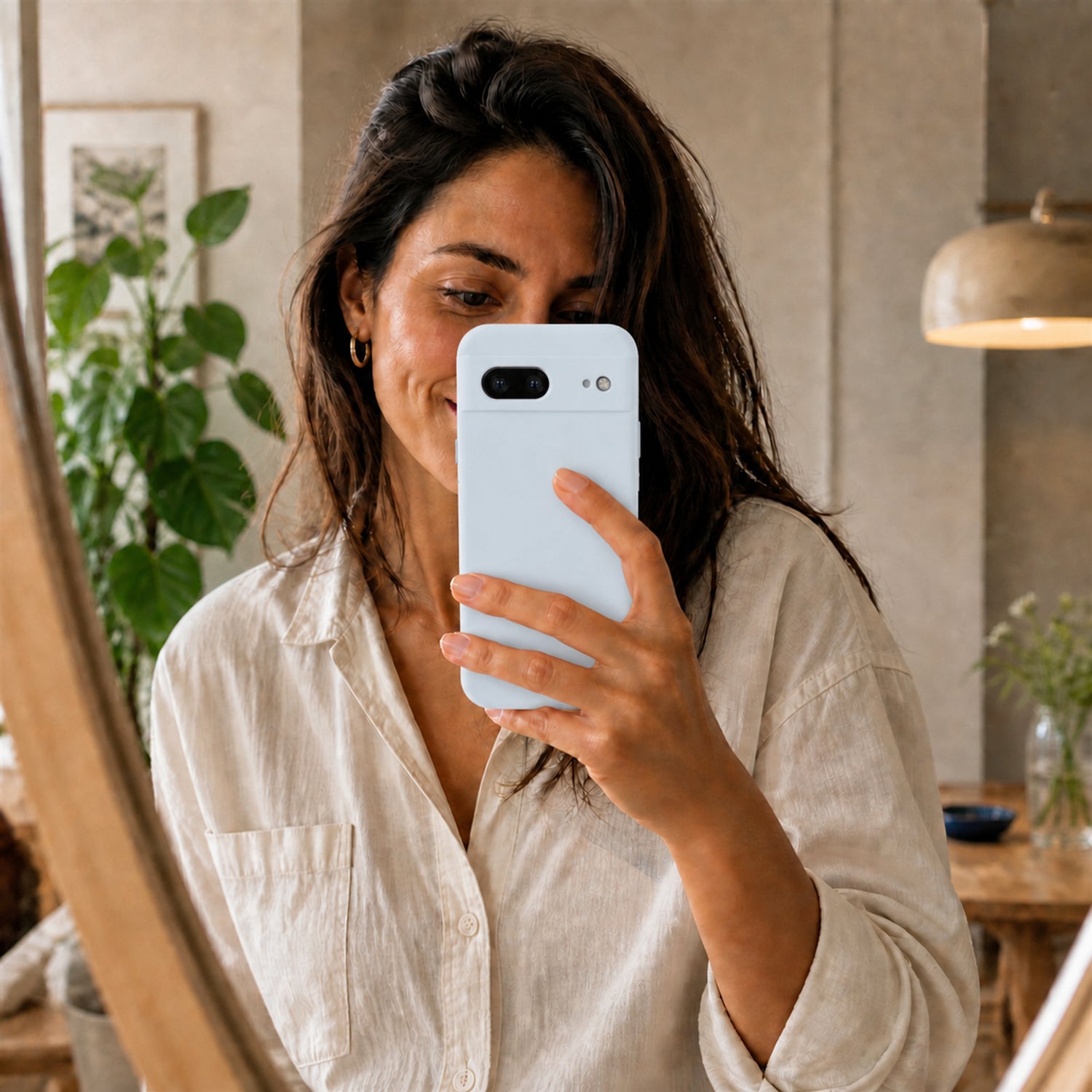 Google Pixel 7 Silicone Pro Silikon Hülle Wolkenblau – Detailansicht 6
