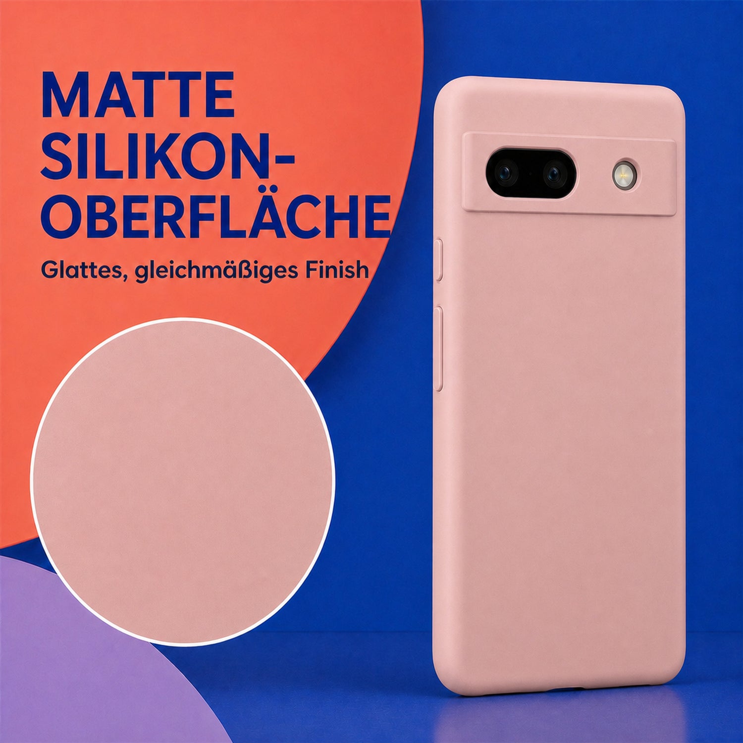 Google Pixel 7A Silicone Pro Silikon Hülle Altrosa – Detailansicht 1