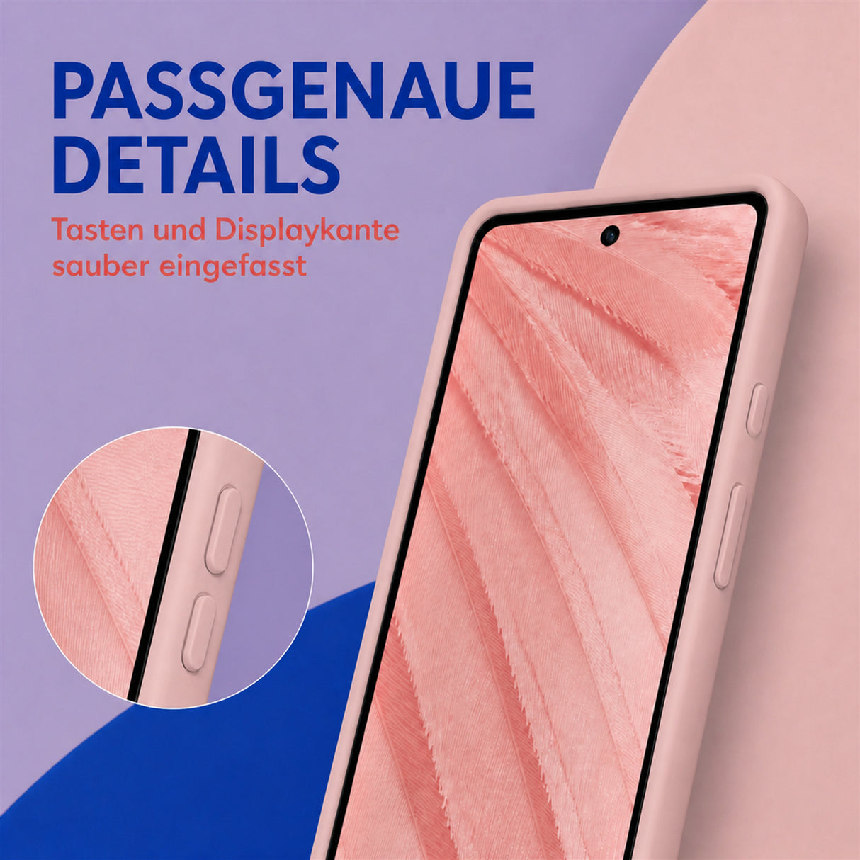 Google Pixel 7A Silicone Pro Silikon Hülle Altrosa – Detailansicht 3