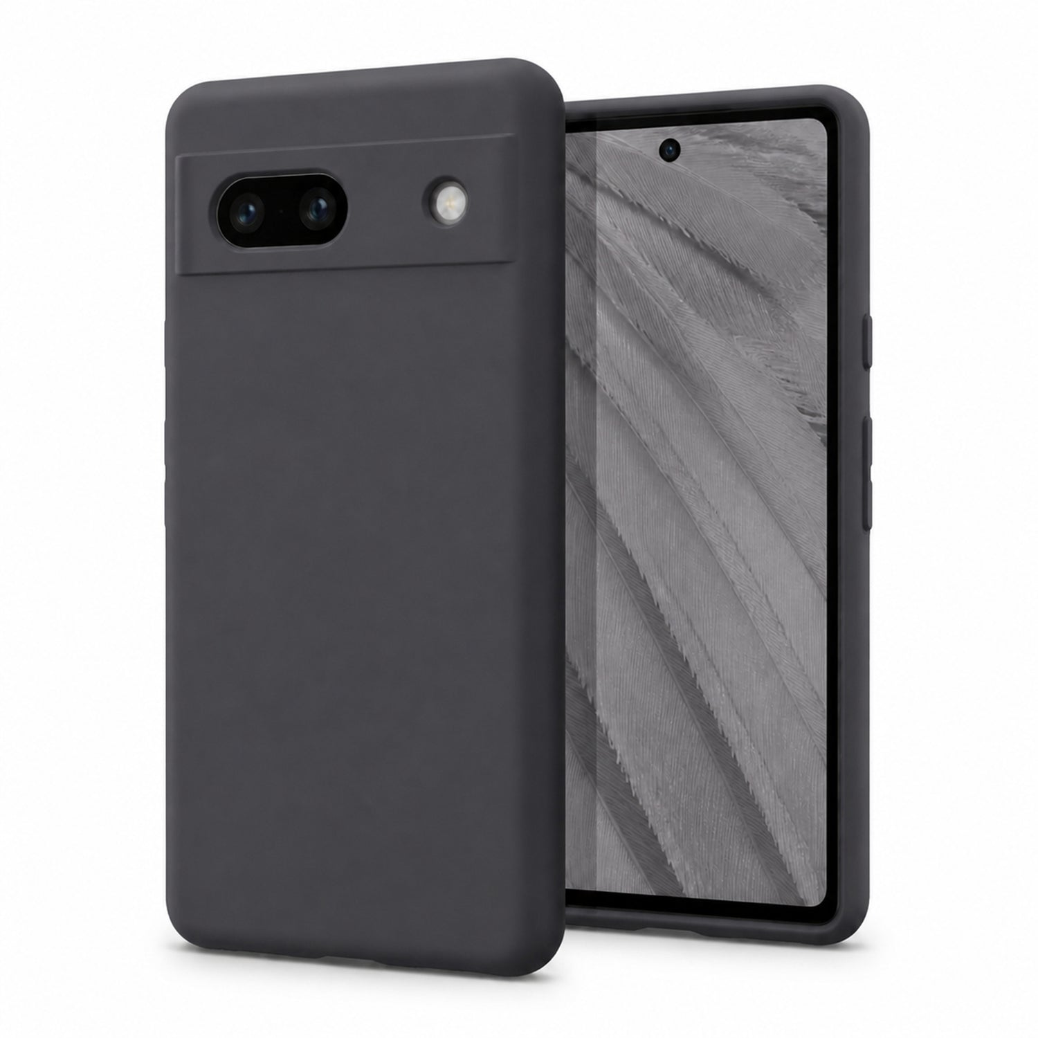 Google Pixel 7A Silicone Pro Silikon Hülle in Anthrazit – Produktansicht