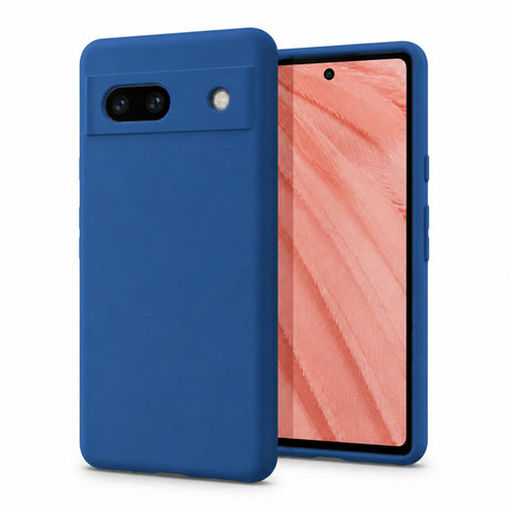 Google Pixel 7A Silicone Pro Silikon Hülle in Marineblau – Produktansicht
