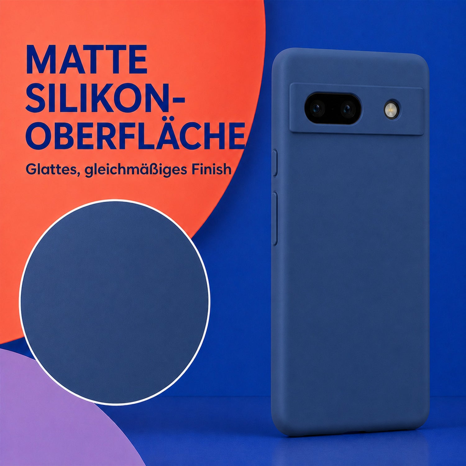 Google Pixel 7A Silicone Pro Silikon Hülle Marineblau – Detailansicht 1