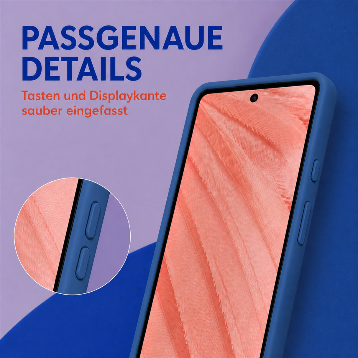 Google Pixel 7A Silicone Pro Silikon Hülle Marineblau – Detailansicht 3