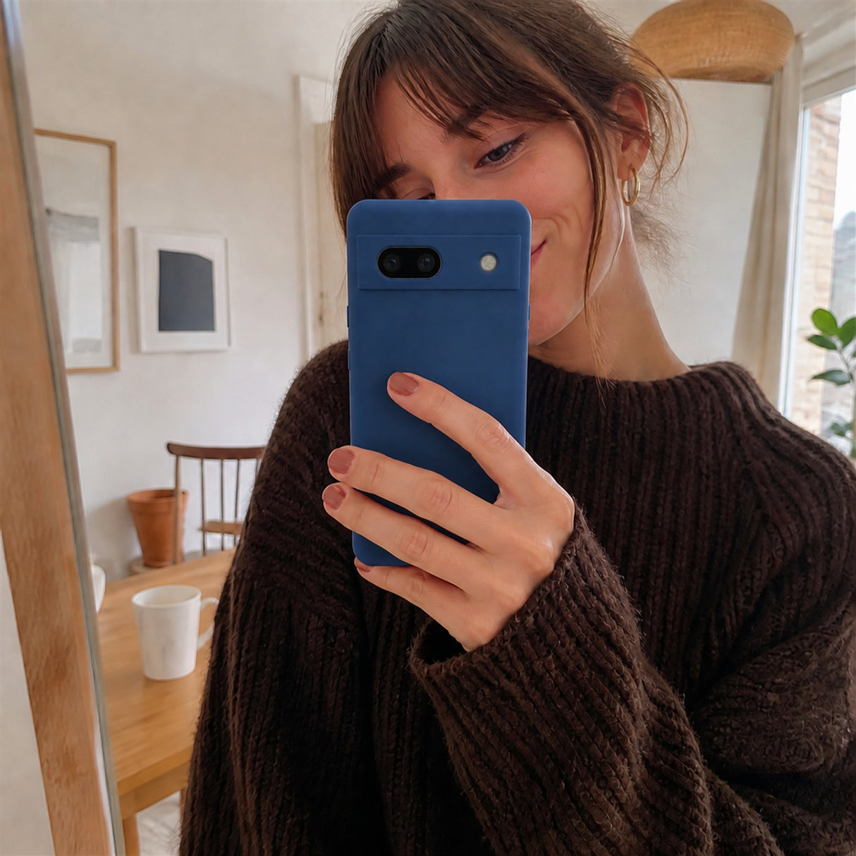 Google Pixel 7A Silicone Pro Silikon Hülle Marineblau – Detailansicht 6