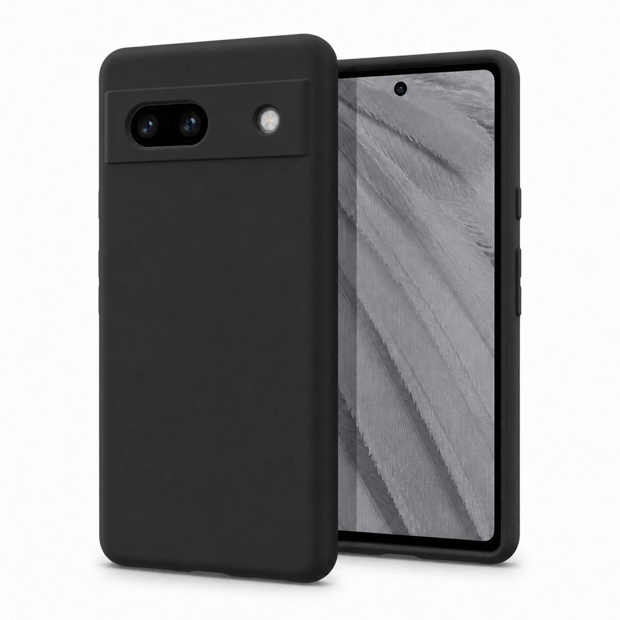 Google Pixel 7A Silicone Pro Silikon Hülle in Schwarz – Produktansicht