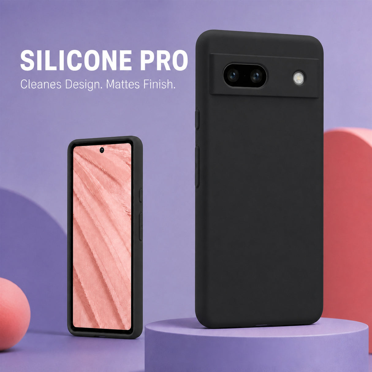 Google Pixel 7A Silicone Pro Silikon Hülle Schwarz – Detailansicht 5