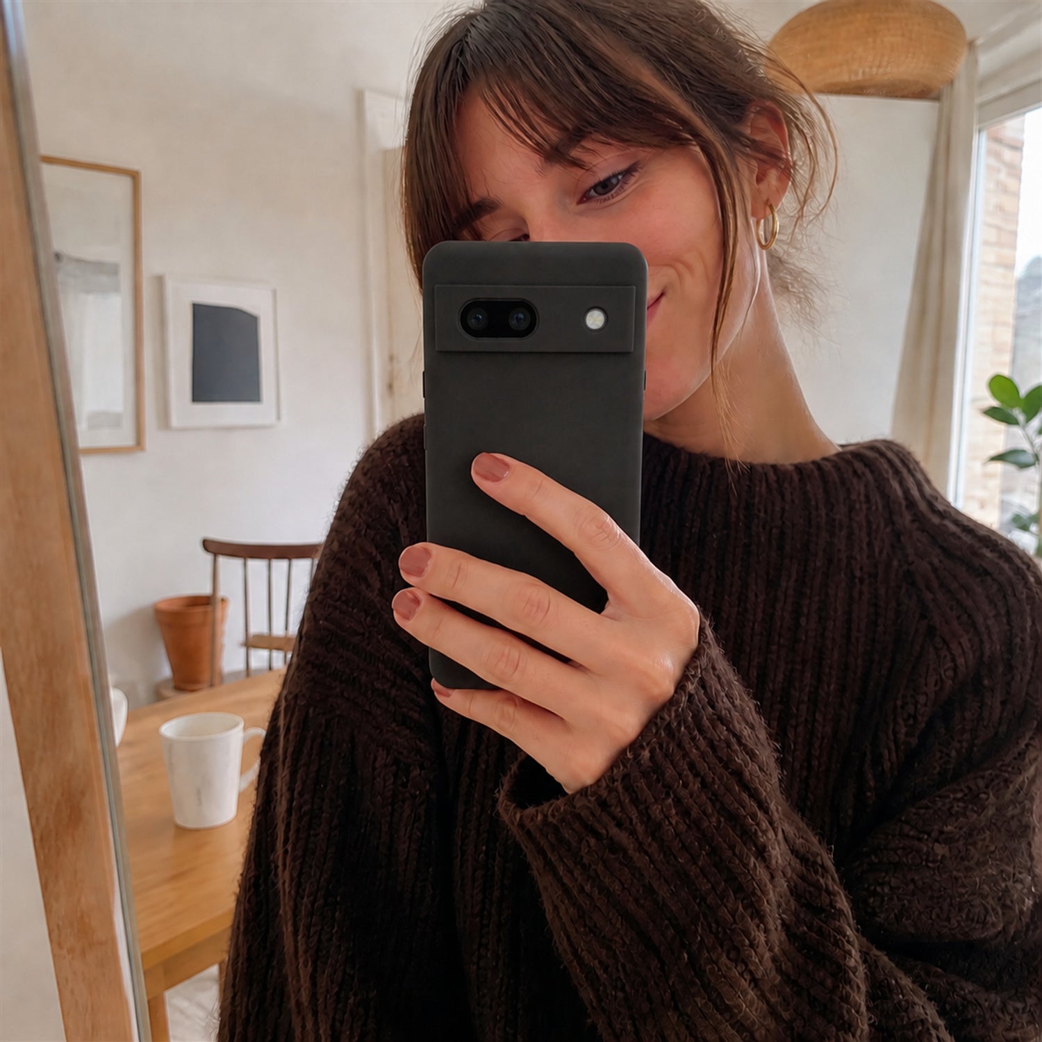 Google Pixel 7A Silicone Pro Silikon Hülle Schwarz – Detailansicht 6