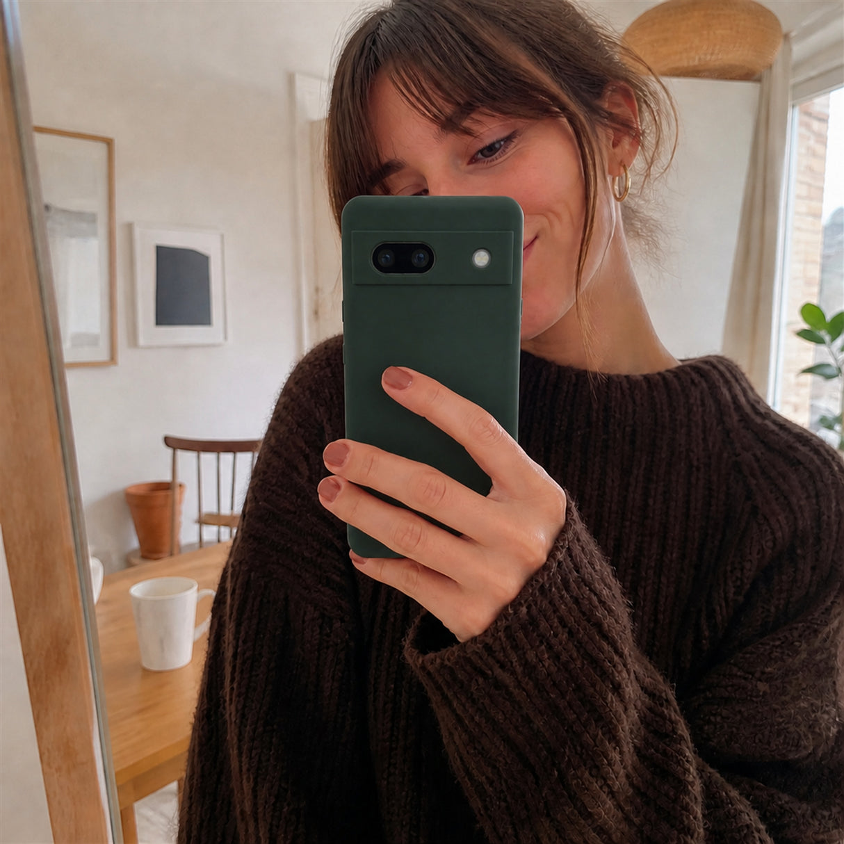 Google Pixel 7A Silicone Pro Silikon Hülle Tannengrün – Detailansicht 6
