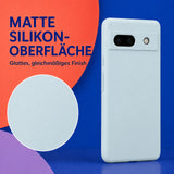 Google Pixel 7A Silicone Pro Silikon Hülle Wolkenblau – Detailansicht 1