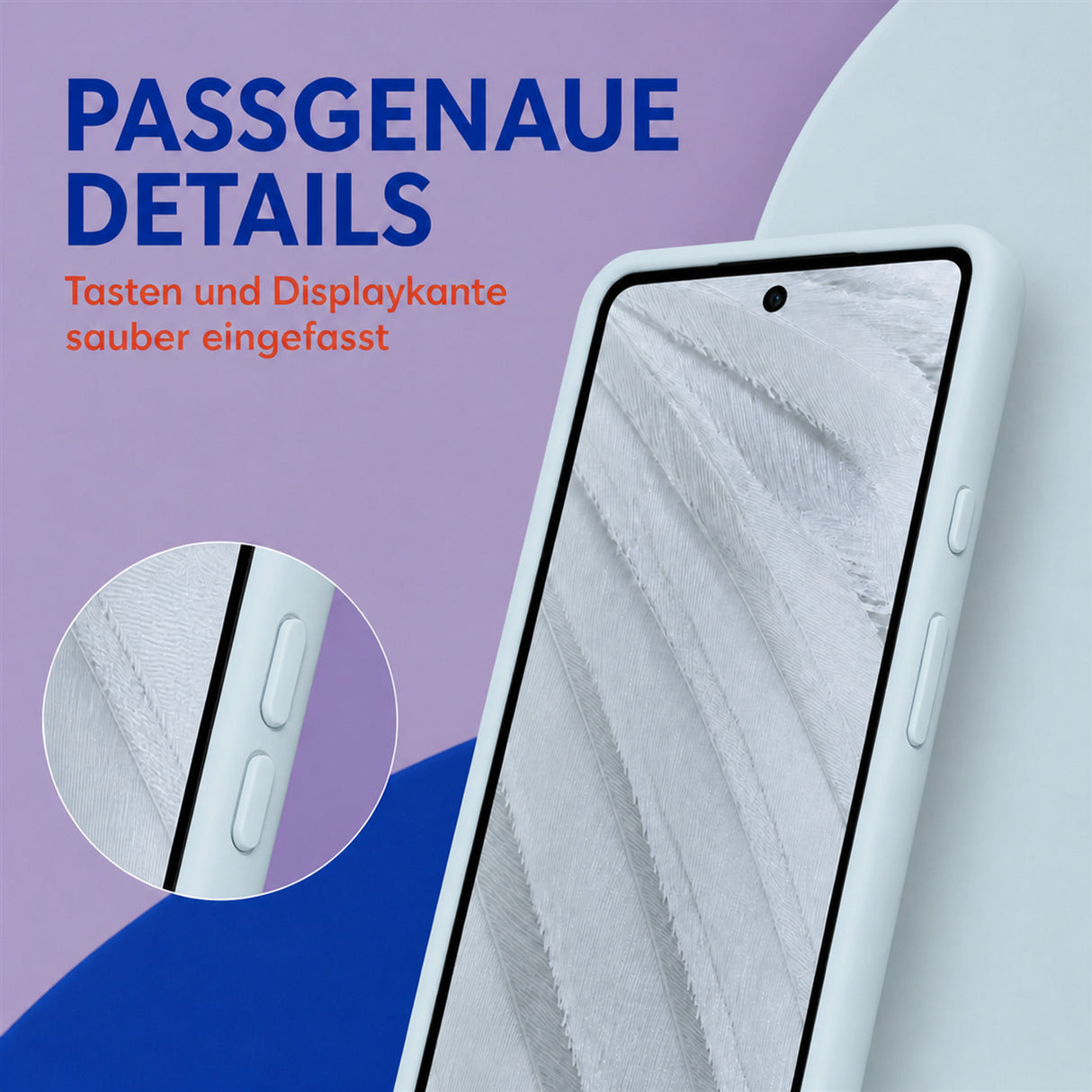 Google Pixel 7A Silicone Pro Silikon Hülle Wolkenblau – Detailansicht 3