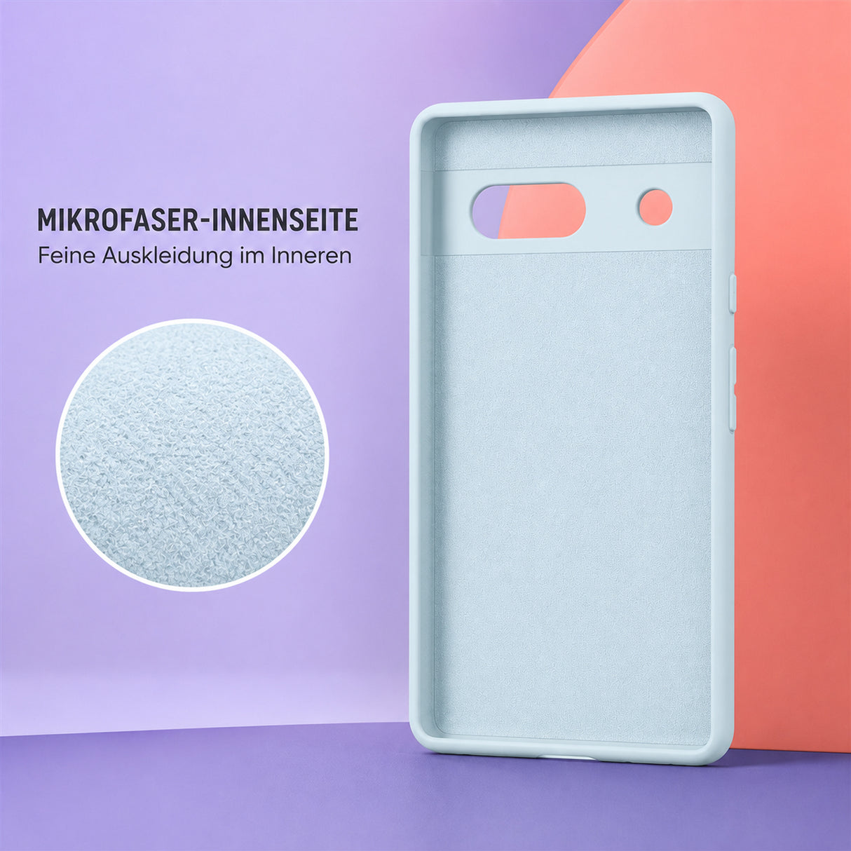 Google Pixel 7A Silicone Pro Silikon Hülle Wolkenblau – Detailansicht 4